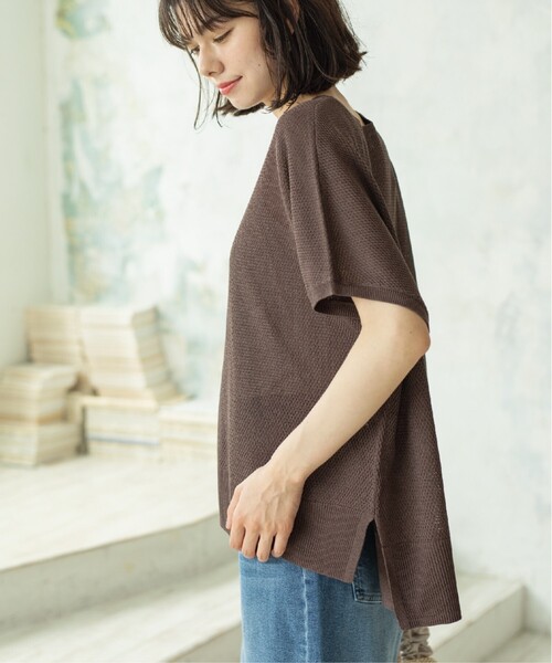 OPAQUE.CLIP(オペークドットクリップ)の「◆《5color/S-LLsize》メッシュ編みリラクシーニット【洗濯機洗い可/抗ピル】(ニット/セーター・レディース・ブラック/ホワイト/ライトオレンジ系/グリーン/ブラウン系その他・40/38/42/36)」の19枚目の写真