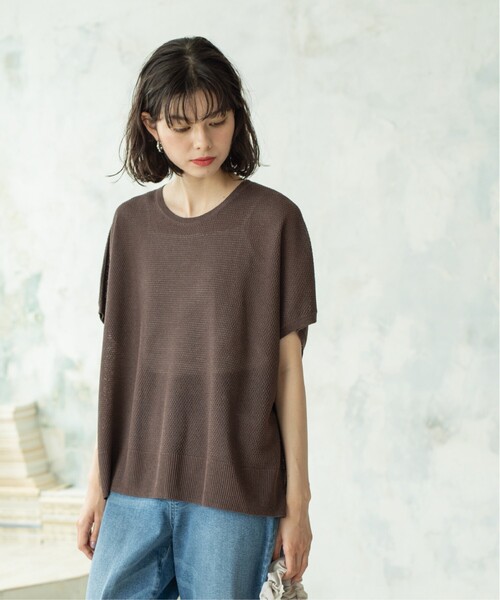 OPAQUE.CLIP(オペークドットクリップ)の「◆《5color/S-LLsize》メッシュ編みリラクシーニット【洗濯機洗い可/抗ピル】(ニット/セーター・レディース・ブラック/ホワイト/ライトオレンジ系/グリーン/ブラウン系その他・40/38/42/36)」の21枚目の写真