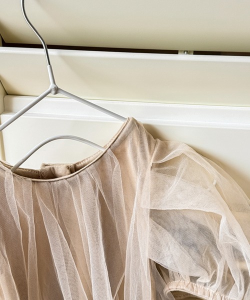 aimoha（アイモハ）の「aimoha-KIDS- メッシュワンピース (SS)（ワンピース・キッズ・オフホワイト/チョコ・90/100/110/120/80/130）」の6枚目の写真