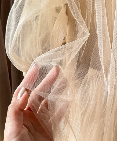 aimoha（アイモハ）の「aimoha-KIDS- メッシュワンピース (SS)（ワンピース・キッズ・オフホワイト/チョコ・90/100/110/120/80/130）」の7枚目の写真