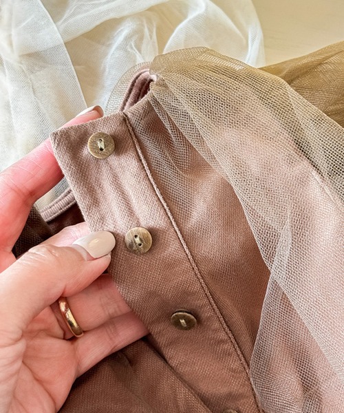 aimoha（アイモハ）の「aimoha-KIDS- メッシュワンピース (SS)（ワンピース・キッズ・オフホワイト/チョコ・90/100/110/120/80/130）」の11枚目の写真