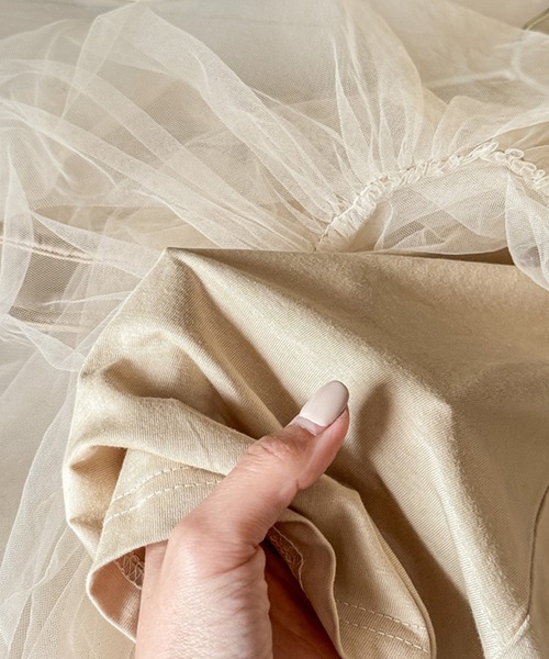 aimoha（アイモハ）の「aimoha-KIDS- メッシュワンピース (SS)（ワンピース・キッズ・オフホワイト/チョコ・90/100/110/120/80/130）」の12枚目の写真