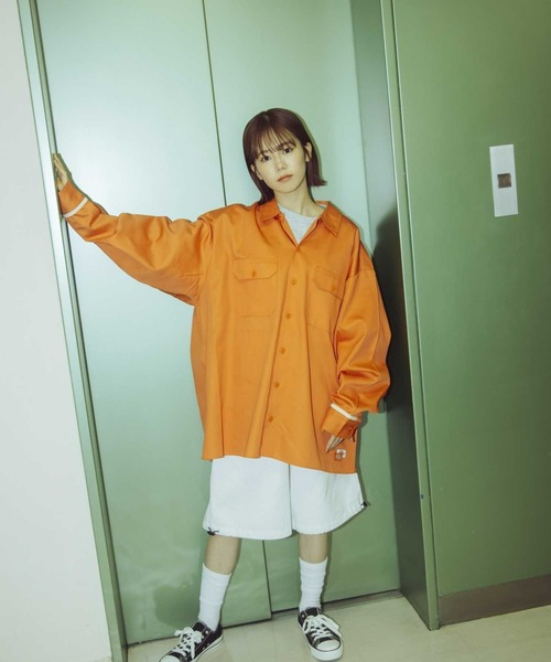 Right-on(ライトオン)の「Dickies(ディッキーズ)ワイドワークシャツ(シャツ/ブラウス・メンズ・ブラック/グリーン/ピンク/オレンジ・L/XL/M)」の8枚目の写真