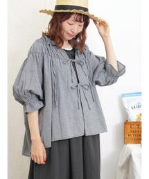 Samansa Mos2 | 前後2WAYリボンギャザーブラウス(シャツ/ブラウス)