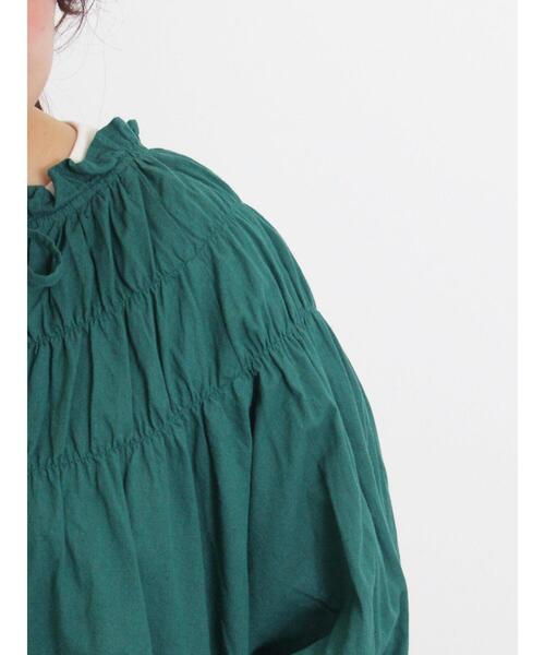Samansa Mos2（サマンサ モスモス）の「前後2WAYリボンギャザーブラウス（シャツ/ブラウス・レディース・グリーン/オフホワイト/ブラック/チャコールグレー・F）」の8枚目の写真
