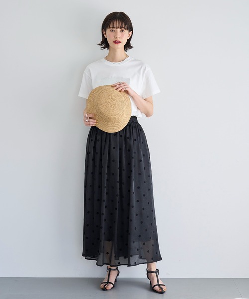 meilmada(メイルマダ)の「フロッキードットオーガンジースカート(スカート・レディース・ブラウン/オフホワイト/ブラック・MEDIUM)」の15枚目の写真