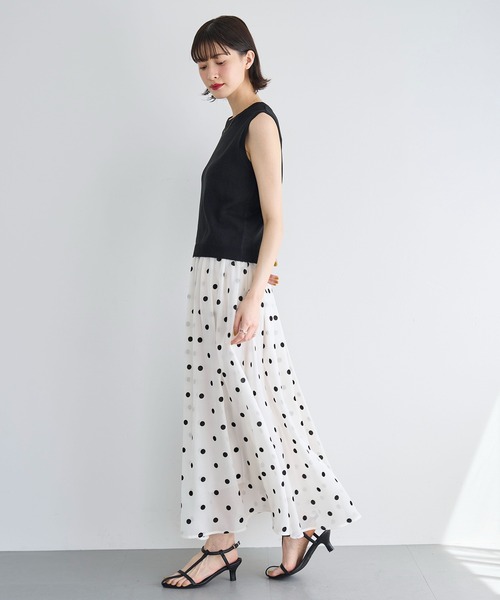 meilmada(メイルマダ)の「フロッキードットオーガンジースカート(スカート・レディース・ブラウン/オフホワイト/ブラック・MEDIUM)」の20枚目の写真