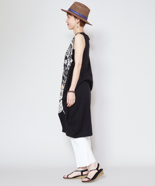 チャイハネ(チャイハネ)の「【チャイハネ】ゴーシャノースリーブワンピース(チュニック・レディース・ブラック/ホワイト/ベージュ・FREE)」の12枚目の写真