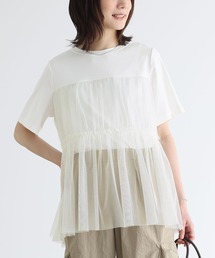 ビスチェ風チュールレイヤードTシャツ