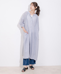 Jayro（ジャイロ）の「インド綿ボイルストライプワンピース（シャツワンピース）」