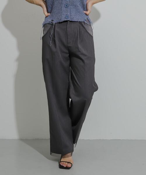 SENSE OF PLACE by URBAN RESEARCH（センスオブプレイスバイアーバンリサーチ）の「チュールストレートパンツ（その他パンツ・レディース・ブルー/グレー/ベージュ・MEDIUM/SMALL）」の16枚目の写真