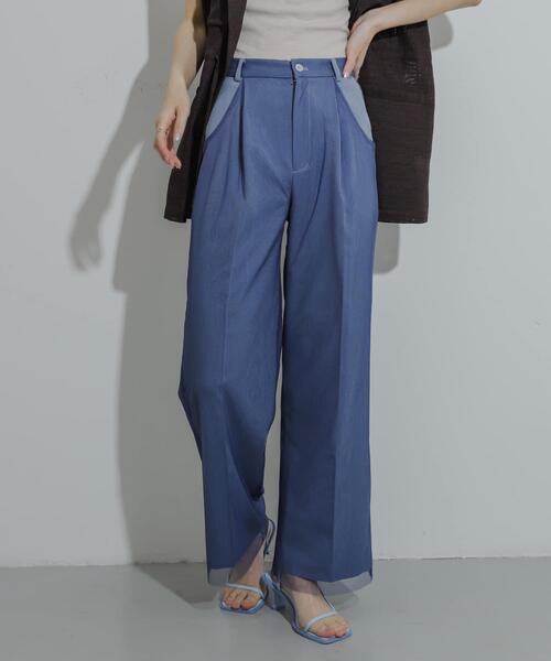 SENSE OF PLACE by URBAN RESEARCH（センスオブプレイスバイアーバンリサーチ）の「チュールストレートパンツ（その他パンツ・レディース・ブルー/グレー/ベージュ・MEDIUM/SMALL）」の21枚目の写真