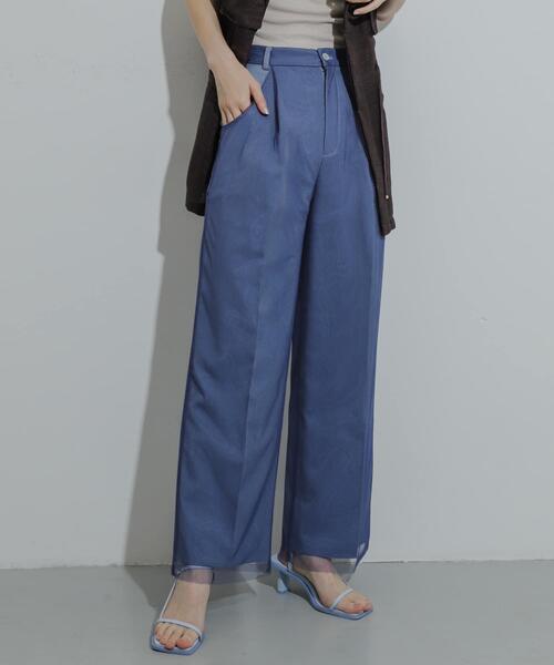 SENSE OF PLACE by URBAN RESEARCH（センスオブプレイスバイアーバンリサーチ）の「チュールストレートパンツ（その他パンツ・レディース・ブルー/グレー/ベージュ・MEDIUM/SMALL）」の22枚目の写真