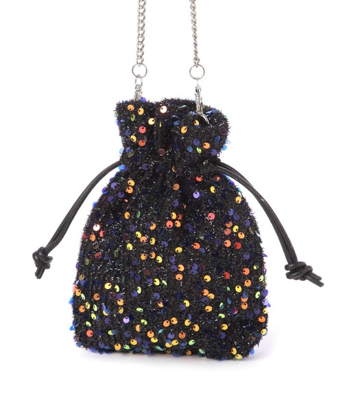 tiny tiny（ティニーティニー）の「スパンコールチェーンショルダーバッグ[tiny tiny(ティニーティニー)]（ショルダーバッグ・レディース・ブラック/ブルー/アイボリー・0）」の8枚目の写真