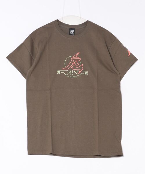 NO WAY(ノーウェイ)の「/KINJAZ/Graphic T(Tシャツ/カットソー・メンズ・ホワイト/オリーブ・MEDIUM/LARGE)」の1枚目の写真