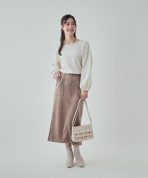 2023AWモデル⭐︎ラルフローレン⭐︎ラムスエード Aライン スカート⭐︎羊本革 2023AWモデル⭐︎ラルフローレン⭐︎ラムスエード Aライン スカート