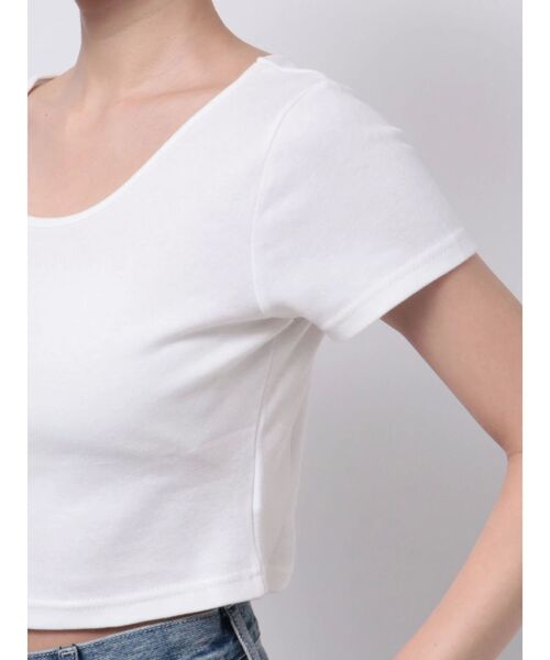 EVRIS（エヴリス）の「BASICシンプルショートTシャツ（Tシャツ/カットソー・レディース・ブラック/グレー/ホワイト/ネイビー・FREE）」の10枚目の写真