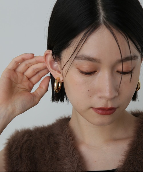 N.（N. Natural Beauty Basic）（エヌエヌナチュラルビューティーベーシック）の「◆ボリュームフープピアス（ピアス（両耳用）・レディース・ゴールド/シルバー・ﾌﾘ-）」の5枚目の写真