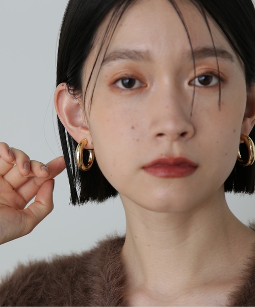 N.（N. Natural Beauty Basic）（エヌエヌナチュラルビューティーベーシック）の「◆ボリュームフープピアス（ピアス（両耳用）・レディース・ゴールド/シルバー・ﾌﾘ-）」の6枚目の写真