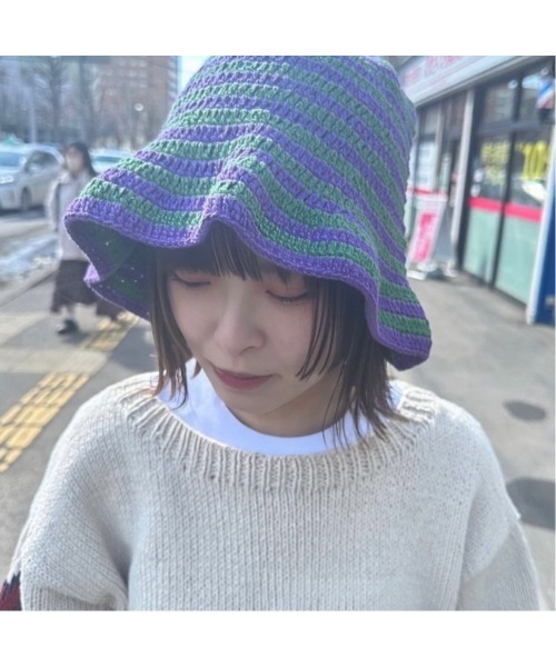 fridge（フリッジ）の「【Macmahon kniting mills】マクマホンニッティングミルズ Deeper Hat BORDER（ハット・メンズ・ネイビー/パープル/ブラウン/ピンク/ブラック・ONE SIZE）」の5枚目の写真