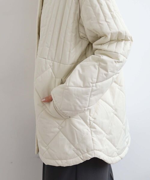 le.coeur blanc（ルクールブラン）の「《WEB限定アイテム》MIXパターンキルティングジャケット（ノーカラージャケット・レディース・ブラック/グリーン/アイボリー/ベージュ・38）」の20枚目の写真