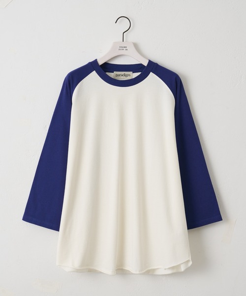 paradigm（パラダイム）の「【paradigm】ガス焼き天竺七分袖ビッグラグランT（Tシャツ/カットソー・メンズ・ブラック/チャコールグレー/ホワイト/ホワイト系その他/ネイビー・MEDIUM/LARGE/X-LARGE）」の5枚目の写真