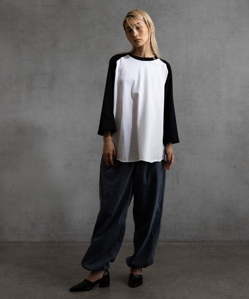 paradigm(パラダイム)の「【paradigm】ガス焼き天竺七分袖ビッグラグランT(Tシャツ/カットソー・メンズ・ホワイト/ホワイト系その他/ブラック/チャコールグレー・MEDIUM/LARGE/X-LARGE)」の5枚目の写真