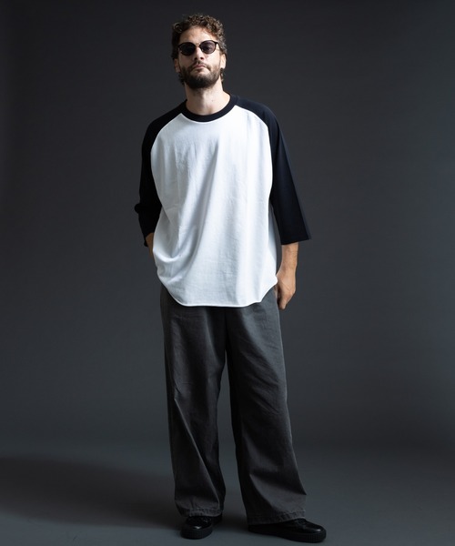 paradigm(パラダイム)の「【paradigm】ガス焼き天竺七分袖ビッグラグランT(Tシャツ/カットソー・メンズ・ホワイト/ホワイト系その他/ブラック/チャコールグレー・MEDIUM/LARGE/X-LARGE)」の12枚目の写真