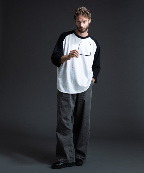 paradigm(パラダイム)の「【paradigm】ガス焼き天竺七分袖ビッグラグランT(Tシャツ/カットソー・メンズ・ホワイト/ホワイト系その他/ブラック/チャコールグレー・MEDIUM/LARGE/X-LARGE)」の13枚目の写真