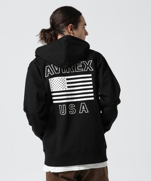 AVIREX(アヴィレックス)の「《WEB&DEPOT限定》BONDING ZIP PARKA/ボンディングジップパーカー(パーカー・レディース・その他/ブラック/ホワイト/グレー・F)」の2枚目の写真