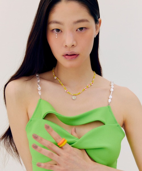 VINTAGE HOLLYWOOD(ビンテージハリウッド)の「●VIVID FLOW RING_7COLOR(リング・レディース・グリーン/アクア/ピンク/パープル/イエロー/オレンジ/ブラック・13/11)」の5枚目の写真