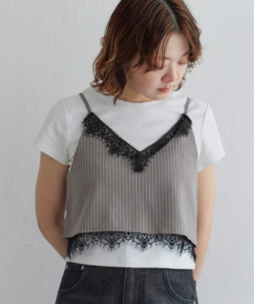 フリル付きキャミソール サイズ38 fifth キャミソール マイクロチュールフリルキャミ : ZOZOTOWN