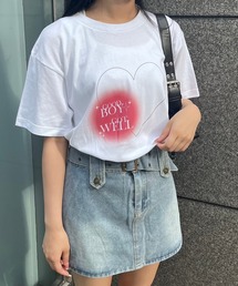 おしゃれなハート半袖Tシャツ