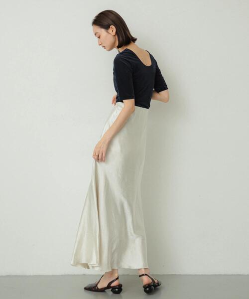 SENSE OF PLACE by URBAN RESEARCH(センスオブプレイスバイアーバンリサーチ)の「シアーベロアTシャツ(半袖)(Tシャツ/カットソー・レディース・アイボリー/チャコールグレー/ネイビー/イエロー・ONE)」の10枚目の写真