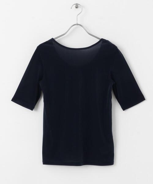 SENSE OF PLACE by URBAN RESEARCH(センスオブプレイスバイアーバンリサーチ)の「シアーベロアTシャツ(半袖)(Tシャツ/カットソー・レディース・アイボリー/チャコールグレー/ネイビー/イエロー・ONE)」の9枚目の写真