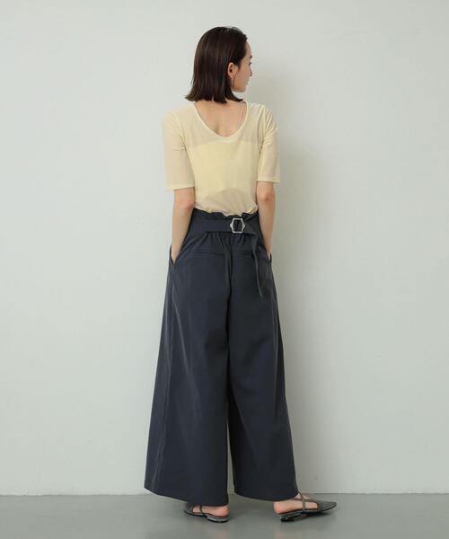 SENSE OF PLACE by URBAN RESEARCH(センスオブプレイスバイアーバンリサーチ)の「シアーベロアTシャツ(半袖)(Tシャツ/カットソー・レディース・アイボリー/チャコールグレー/ネイビー/イエロー・ONE)」の17枚目の写真