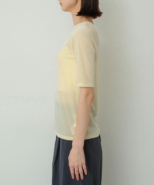 SENSE OF PLACE by URBAN RESEARCH(センスオブプレイスバイアーバンリサーチ)の「シアーベロアTシャツ(半袖)(Tシャツ/カットソー・レディース・アイボリー/チャコールグレー/ネイビー/イエロー・ONE)」の19枚目の写真