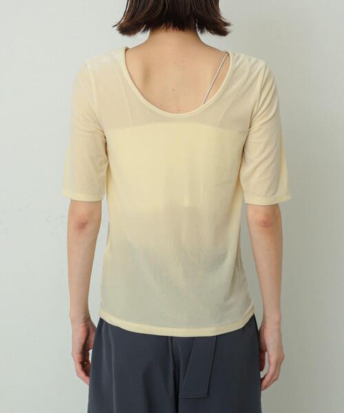 SENSE OF PLACE by URBAN RESEARCH(センスオブプレイスバイアーバンリサーチ)の「シアーベロアTシャツ(半袖)(Tシャツ/カットソー・レディース・アイボリー/チャコールグレー/ネイビー/イエロー・ONE)」の20枚目の写真