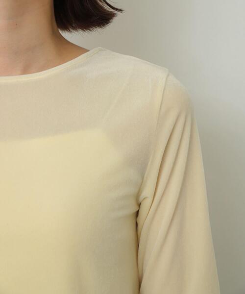 SENSE OF PLACE by URBAN RESEARCH(センスオブプレイスバイアーバンリサーチ)の「シアーベロアTシャツ(半袖)(Tシャツ/カットソー・レディース・アイボリー/チャコールグレー/ネイビー/イエロー・ONE)」の21枚目の写真