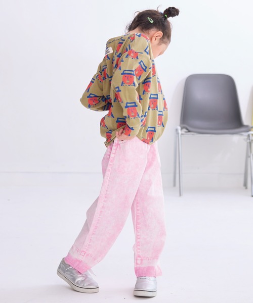 MARKEY'S（マーキーズ）の「カットオフバギーパンツ（デニムパンツ・キッズ・ブルー/ピンク・150/140/130/120/110/100/90）」の5枚目の写真