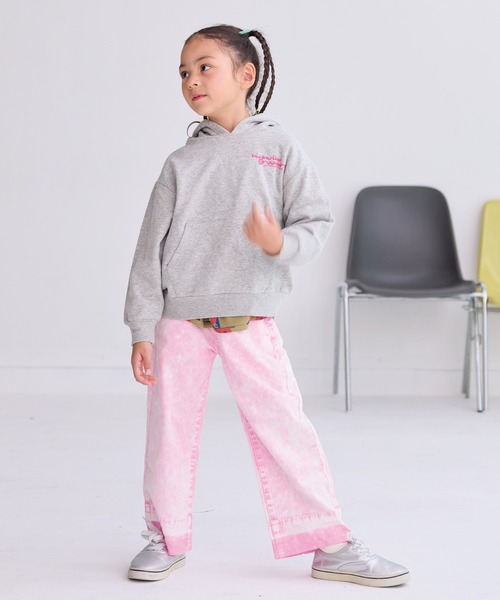 MARKEY'S（マーキーズ）の「カットオフバギーパンツ（デニムパンツ・キッズ・ブルー/ピンク・150/140/130/120/110/100/90）」の6枚目の写真