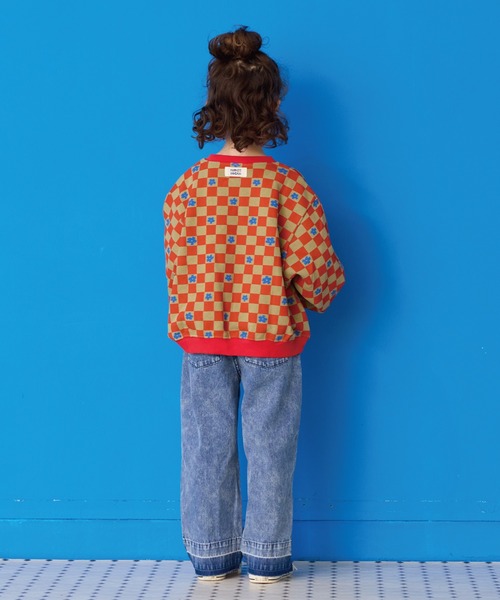 MARKEY'S（マーキーズ）の「カットオフバギーパンツ（デニムパンツ・キッズ・ブルー/ピンク・150/140/130/120/110/100/90）」の8枚目の写真