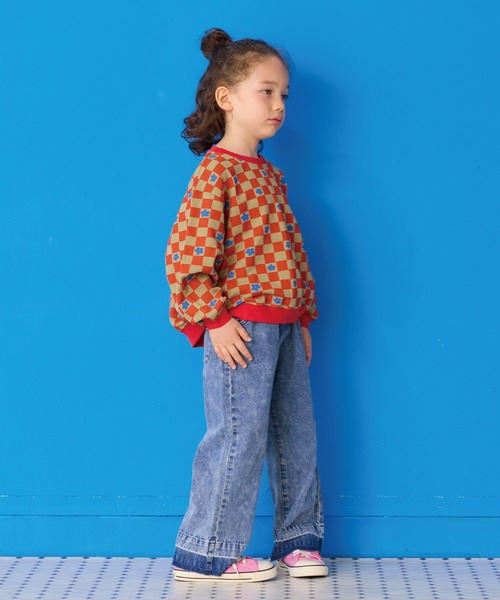 MARKEY'S（マーキーズ）の「カットオフバギーパンツ（デニムパンツ・キッズ・ブルー/ピンク・150/140/130/120/110/100/90）」の9枚目の写真