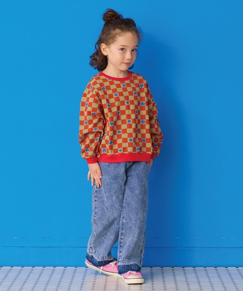 MARKEY'S（マーキーズ）の「カットオフバギーパンツ（デニムパンツ・キッズ・ブルー/ピンク・150/140/130/120/110/100/90）」の10枚目の写真