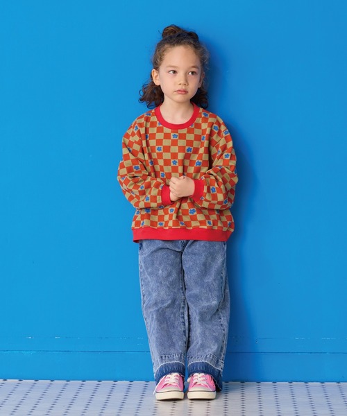 MARKEY'S（マーキーズ）の「カットオフバギーパンツ（デニムパンツ・キッズ・ブルー/ピンク・150/140/130/120/110/100/90）」の12枚目の写真