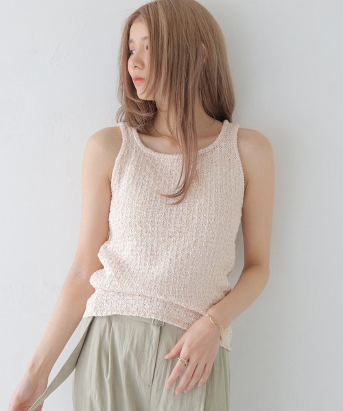 CLEIO（クレイオ）の「【CLEIO】前後2WAYタンクトップ/FRONT AND BACK 2WAY TANK TOP/986-12619（タンクトップ・レディース・ネイビー/アイボリー/グレー・FREE）」の2枚目の写真