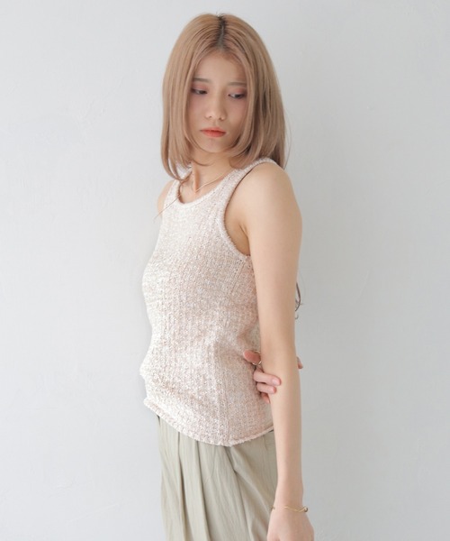 CLEIO（クレイオ）の「【CLEIO】前後2WAYタンクトップ/FRONT AND BACK 2WAY TANK TOP/986-12619（タンクトップ・レディース・ネイビー/アイボリー/グレー・FREE）」の13枚目の写真
