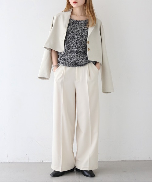 CLEIO（クレイオ）の「【CLEIO】前後2WAYタンクトップ/FRONT AND BACK 2WAY TANK TOP/986-12619（タンクトップ・レディース・ネイビー/アイボリー/グレー・FREE）」の6枚目の写真