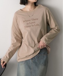 3段ロゴプリント ロングTシャツ