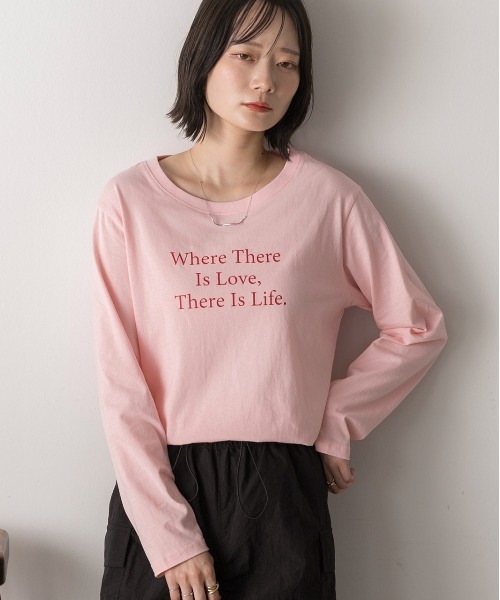 ad thie(アドティエ)の「3段ロゴプリント ロングTシャツ(Tシャツ/カットソー・レディース・ベージュ/ピンク/ブラック/オフホワイト・FREE)」の11枚目の写真